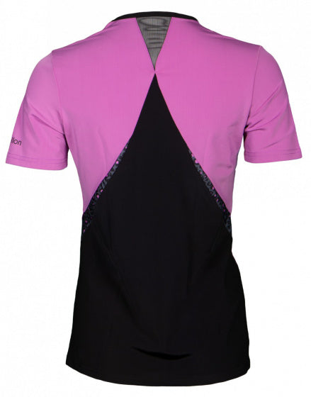 Chemise sportive papillon dames polyester elastane rose noir mt l