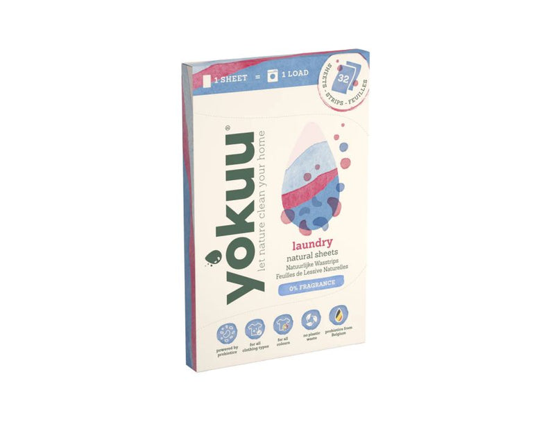 Yokuu Wash Strips Dergent Tissu de détergent 0% de parfum 32 pièces