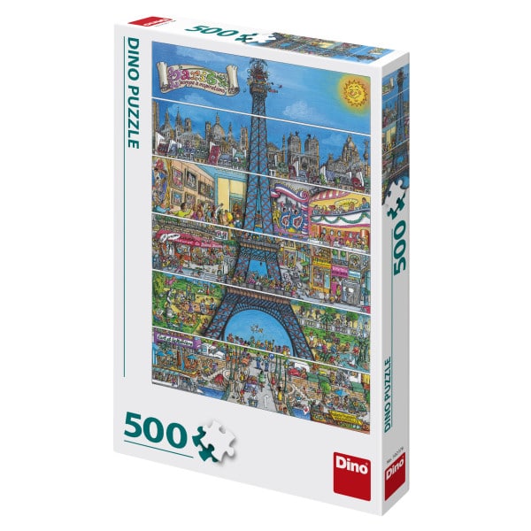 Puzzle Cartoon of the Eiffel Tower à Paris 500 pièces