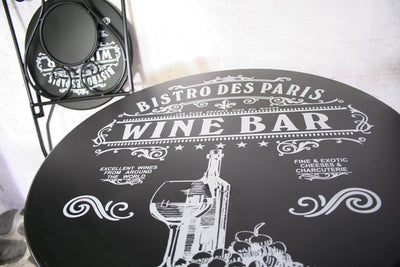 Service bistro Sens paris 3 pièces métal noir
