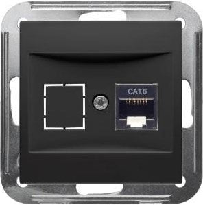 Peha badora unité encastrable noir mat utp cat6 rj45 simple - 4603600