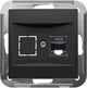 Peha badora unité encastrable noir mat utp cat6 rj45 simple - 4603600