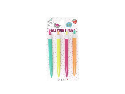 Van der Doelen 4 stylos à bille en couleurs joyeuses