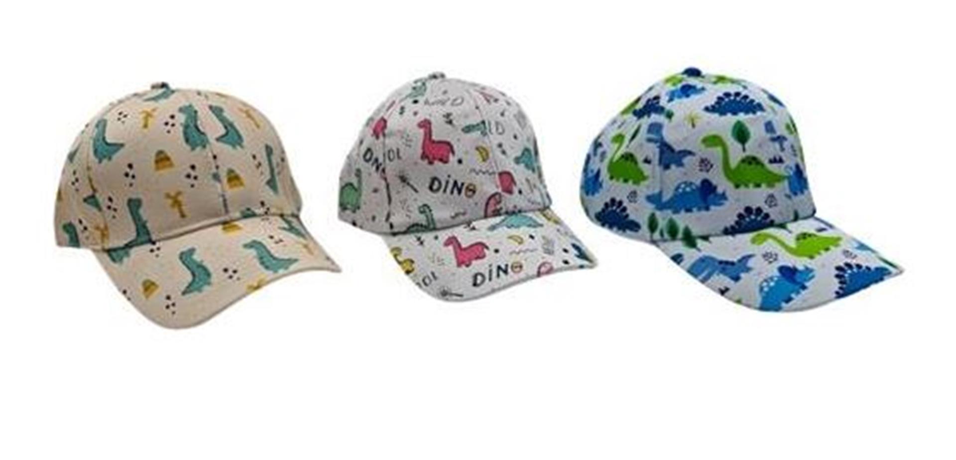 Casquette de baseball pour enfants dinosaures 3ass.
