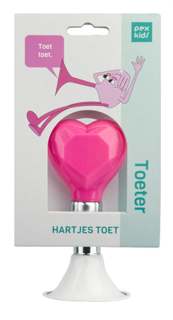 Bicycle Hupe Pexkid's Heart - Blanc avec un écureuil rose