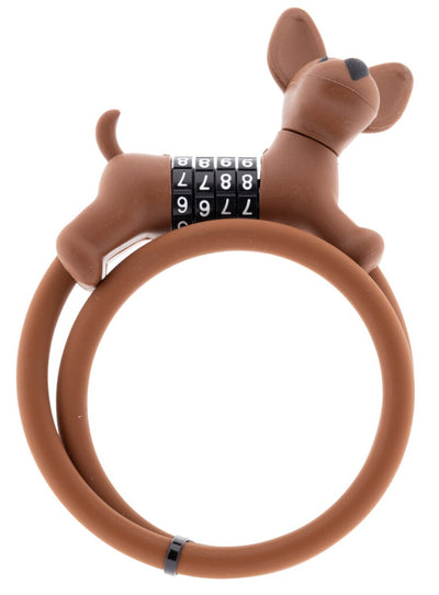 Pexkids figurine câble antivol marron Flappie le chien de garde silicone