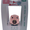 Pexkids Lampe LED cochon avec corne, rechargeable par USB, rose