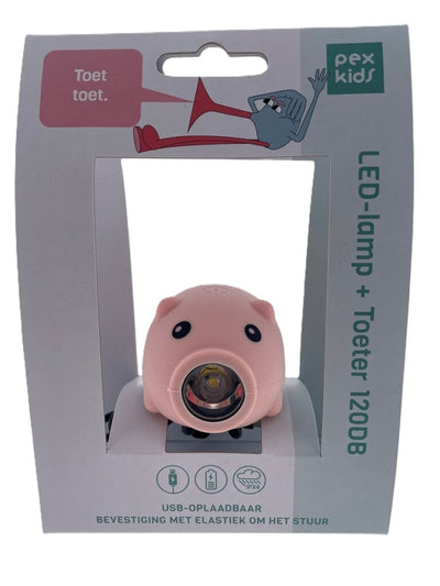 Pexkids Lampe LED cochon avec corne, rechargeable par USB, rose