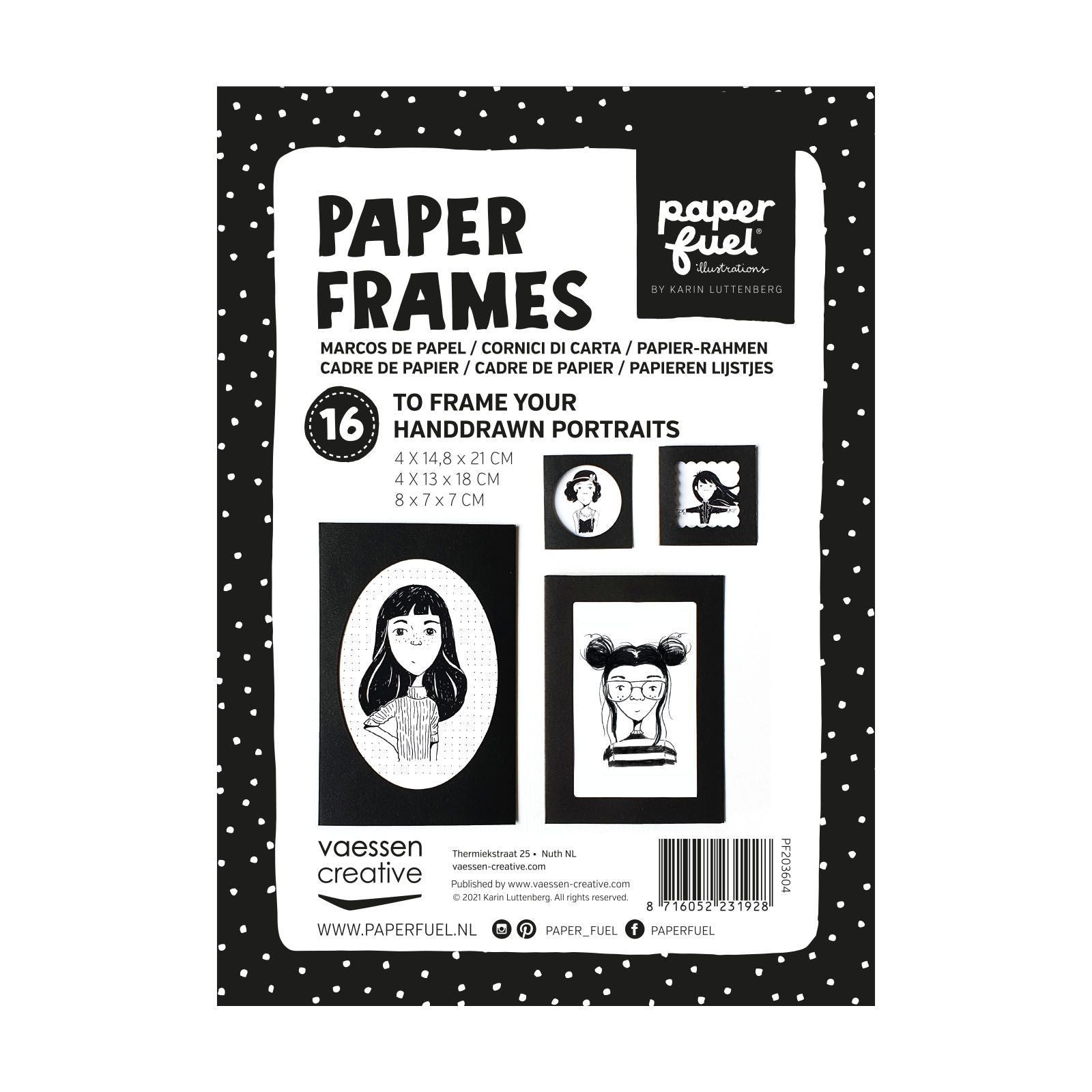Paperfuel • cadres en papier 16 feuilles noir