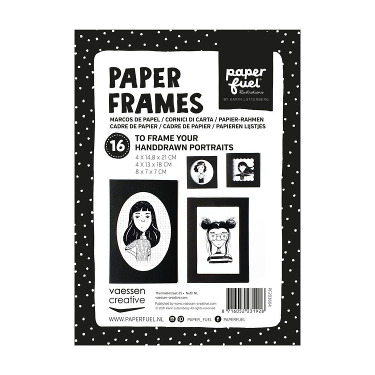 Paperfuel • cadres en papier 16 feuilles noir