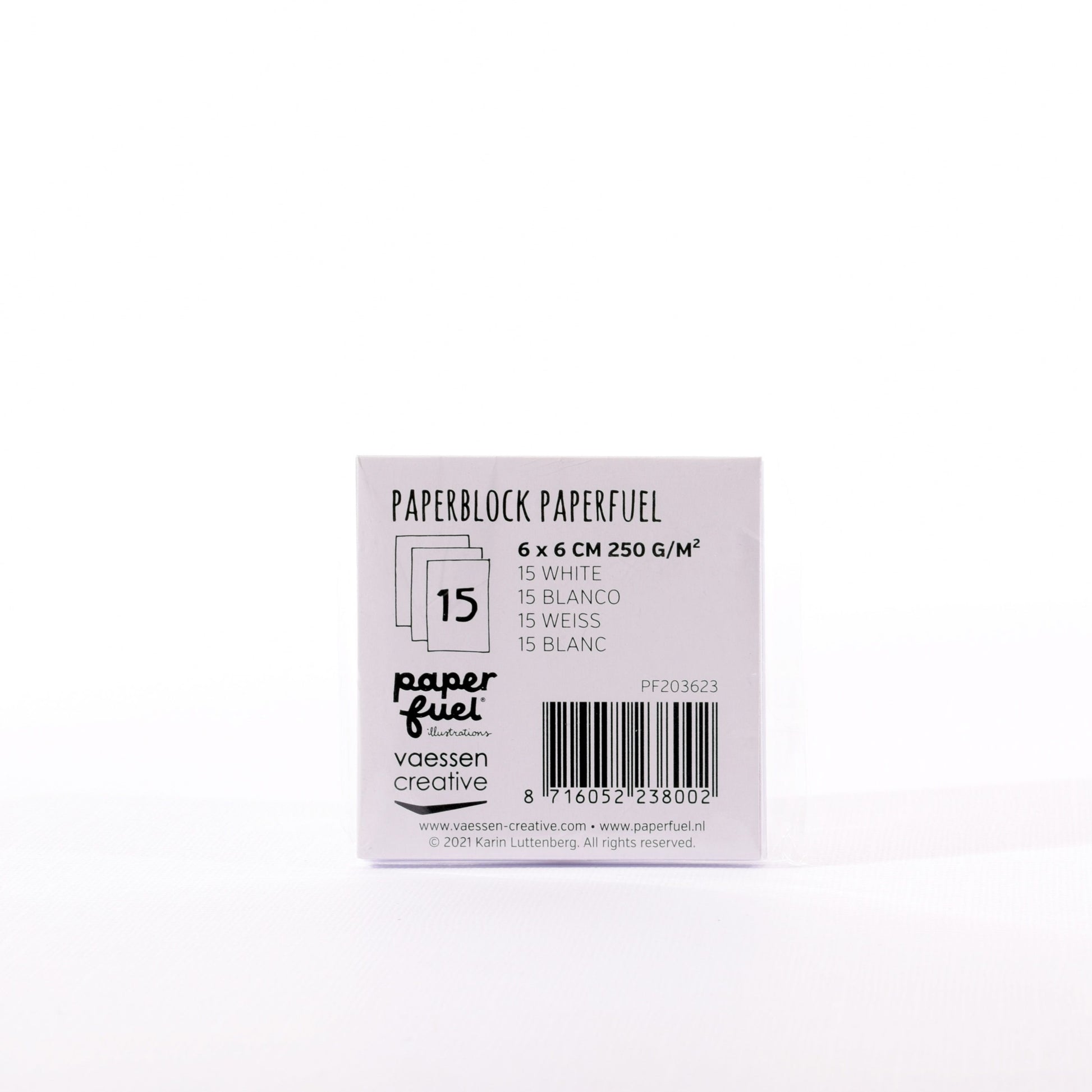 Paperfuel • papier à dessin 6x6cm 250gr blanc 15 feuilles