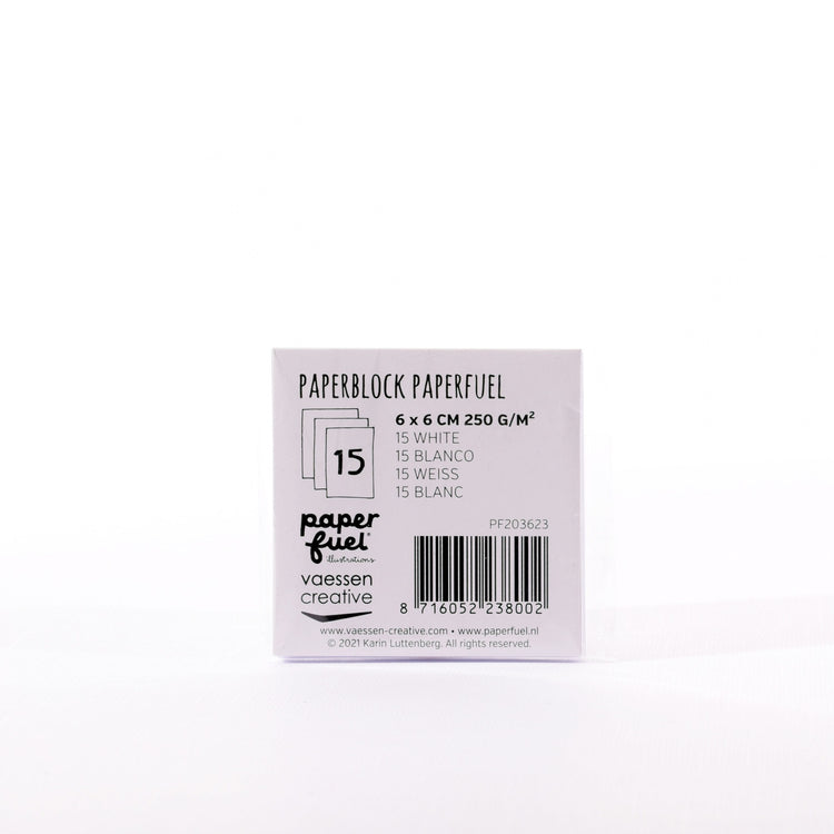 Paperfuel • papier à dessin 6x6cm 250gr blanc 15 feuilles