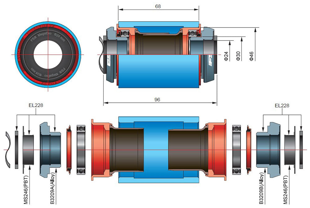 Adaptateur de pédalier Fsa pf30 bb30