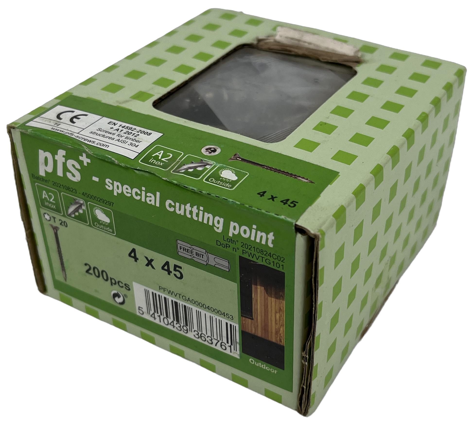 Pgb-europe pfs+ | vis pour panneaux d'aggloméré en inox pfs+ vzk-t ø 4,0x45 a2 tx20 - 200 pièces - pfwvtga00004000453