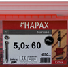 Pgb-europe - vis à bois dur hapax 5x60 a2 (jeu) seau - hap020a00set060m