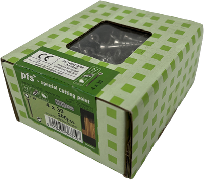 Pgb-europe pfs+ | vis pour panneaux d'aggloméré en acier inoxydable pfs+ vzk-t ø 4,0x30 a2 - 200 pièces - pfwvtga00004000303