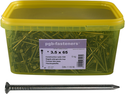 Pgb-europe pgb-fixations | clou tête plate d.1151b ø 2,70x50 (seau) 000npk00000270050m