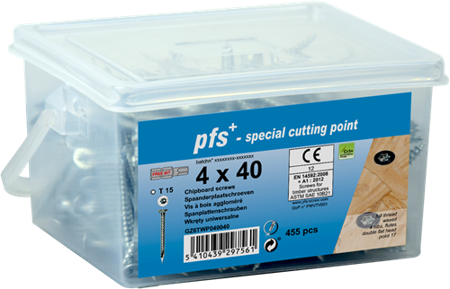 Pgb-europe pgb-fixations | vis pour panneaux d'aggloméré pfs tx25 ø 5x60 zn seau | 195 pièces - gz6twp050060