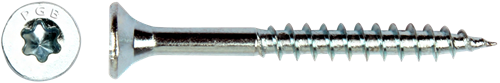 Pgb-fixations vis pour panneaux d'aggloméré vzk-t filetage partiel pointe coupante tête fraisée ø6,0x100 zn tx30 | 100 pièces | pgwvtg001006001002