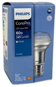 Philips corepro r63 4,5w-60w 827 e27 dimmable - led3307