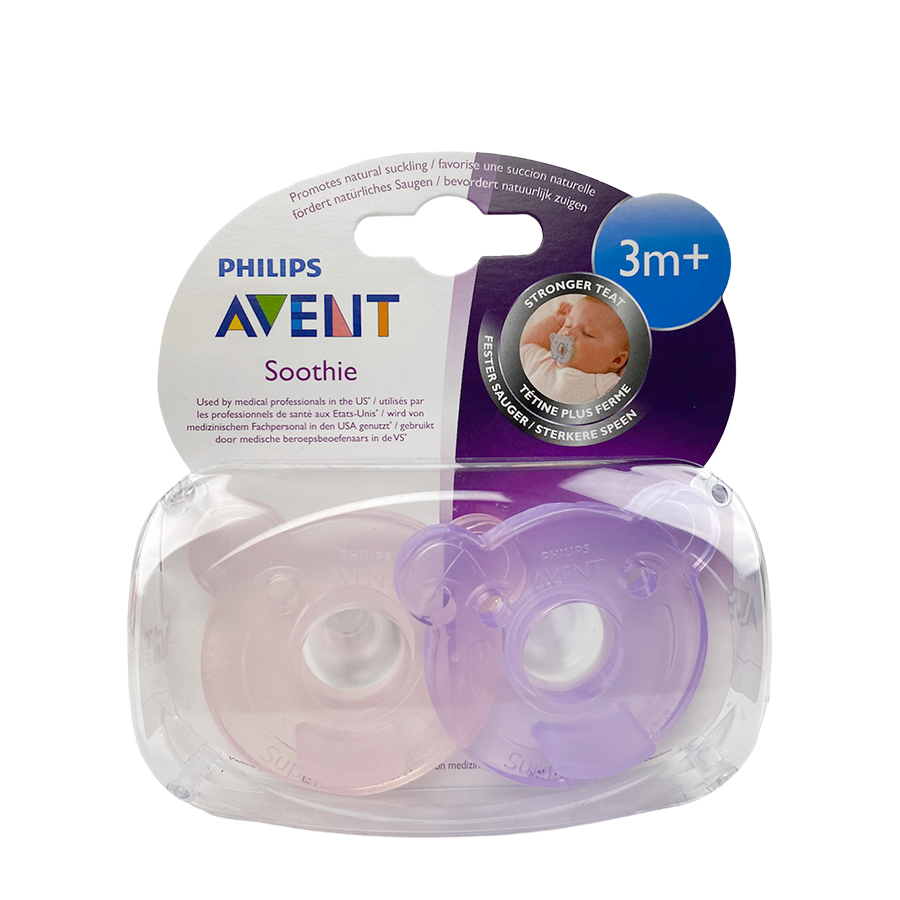 Philips sucette avent soothie rose violet 2 pièces