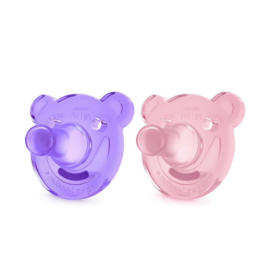 Philips sucette avent soothie rose violet 2 pièces