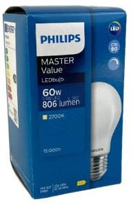 Philips LED GLS E27 5,9-60W 2700K filament mat dimmable - LED3789