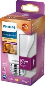 Philips LED GLS E27 5,9-60W filament blister chaud mat - 5102518