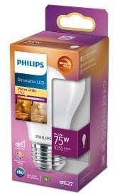 Philips LED GLS E27 7,2-75W filament ampoule chaude mate - 5102524