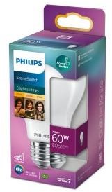 Philips LED GLS E27 7,5-60W filament mat interrupteur de scène blister - 5102526