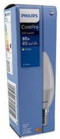 Philips Bougie LED E14 5-40W 2700K mate - LED3319