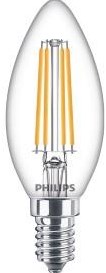 Philips Bougie LED E14 6,5-60W 2700K filament blister transparent - 5100312