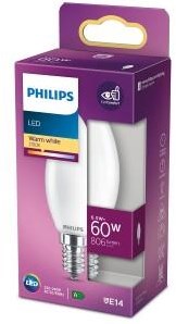 Philips Bougie LED E14 6,5-60W 2700K filament blister mat - 5100315