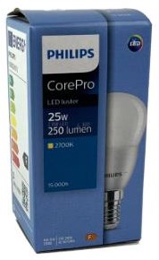 Philips LED balle E14 2,8-25W 2700K mat - LED3325