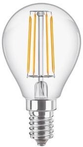 Philips LED balle E14 4,3-40W 2700K filament clair - LED3738