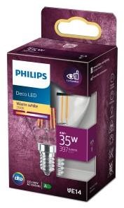Philips LED bullet E14 4-35W 2700K filament top miroir blister - 5103501