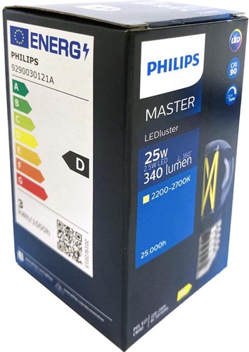 Philips LED bullet E27 2,8-25W filament clair dimtone - LED3286