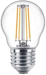 Philips LED balle E27 4,3-40W 2700K filament clair - LED3749