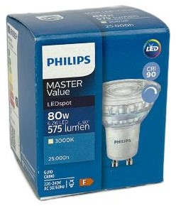 Philips Spot LED gu10 6,2-80w 3000k dimmable - led3453
