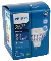 Philips Spot LED gu5.3 12v 7,5-50w 2700k dimmable - led3552