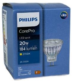 Spot LED Philips MR11 Gu4 12V 2,3-20W 2700K - LED3477