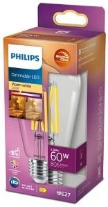 Philips LED ST64 E27 5,9-60W filament clair lumière chaude blister - 5102586