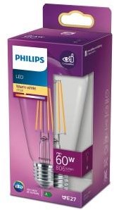 Philips LED ST64 E27 7-60W 2700K Filament Transparent Blister - 5102581