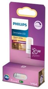 Philips LED plug-in g4 12v 2,1-20w 2700k blister dimmable mat - 5104124