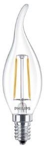 Philips Bougie à pointe LED E14 2-25W 2700K filament clair - LED3723