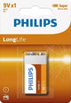 Philips pile philips longue durée 9v 6f22 blister 1 - 3111025