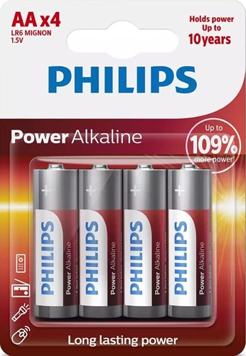 Philips Power Alcaline AA LR6 Penlite sur la carte
