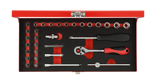Ensemble Gedore Red Dops 1 4 pouces SW 413 mm Silver 32 pièces