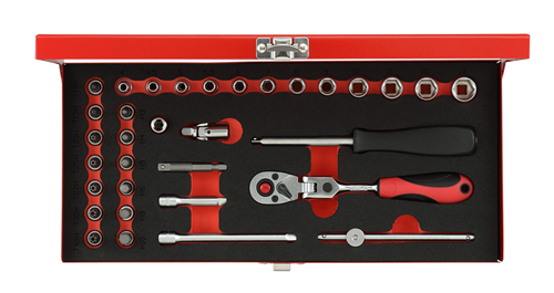 Ensemble Gedore Red Dops 1 4 pouces SW 413 mm Silver 33 pièces