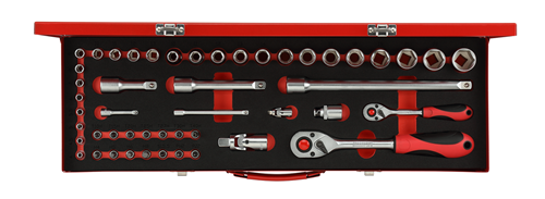 Gedore Red Dip Sleutel Set 1 4 + 1 2 pouces argent 49 pièces